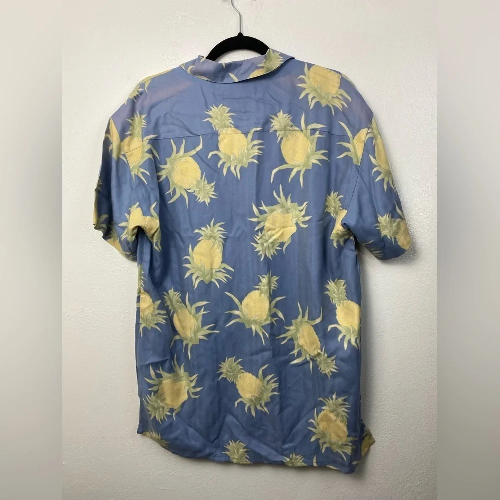 Vintage Silk Hawaiian‎ Honolulu Button Down Short Sleeve Summer Shirt Men Medium